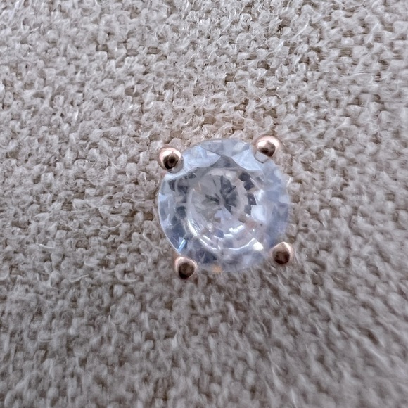 ISABELLA M, STERLING SILVER WITH CUBIC ZIRCONIA, ROSE GOLD STUD EARRINGS 3 PAIRS - Picture 8 of 16